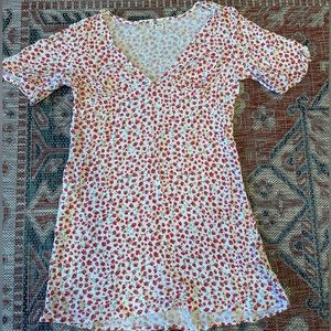 sweet dress with tiny red tulips